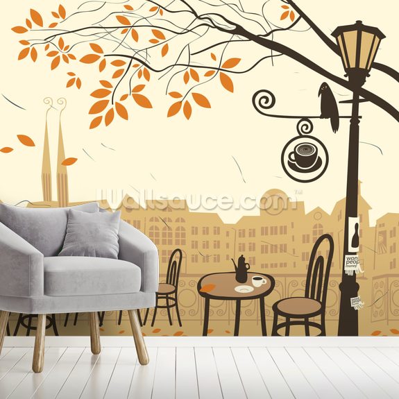 Street Cafe  Wallpaper Mural  Wallsauce US