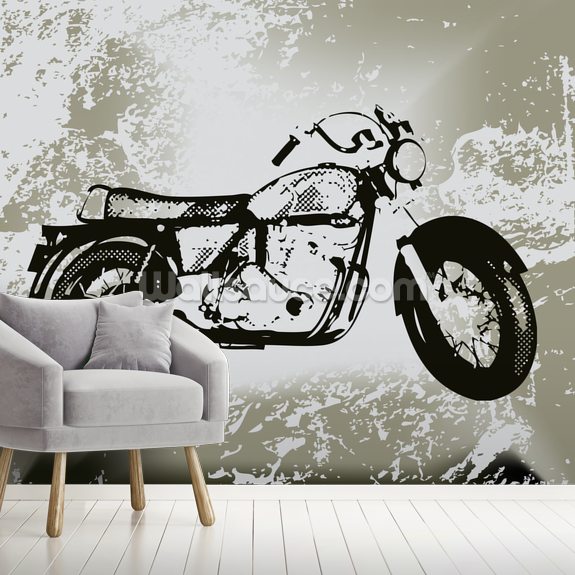 Motorcycle Grunge Wallpaper Mural | Wallsauce UK