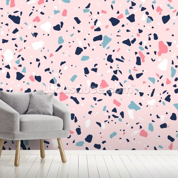 pink and navy wallpaper