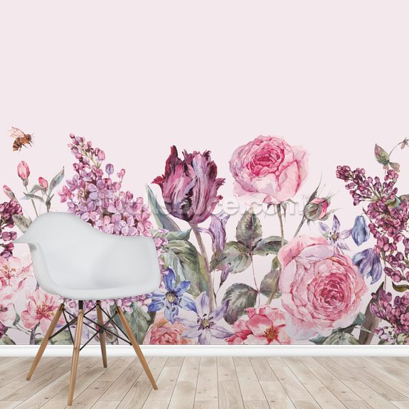 Lilac Garden Wallpaper | Wallsauce UK