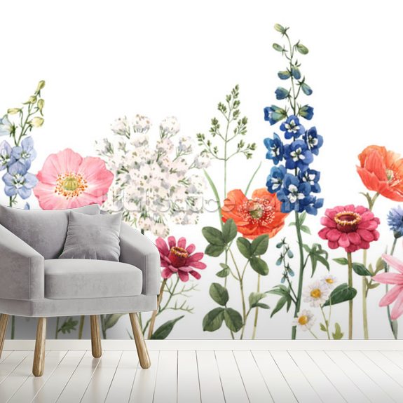 Growing Meadow Flowers Wall Mural | Wallsauce UK