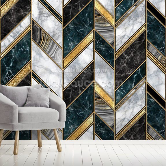 Black and Gold Art Deco Wallpaper