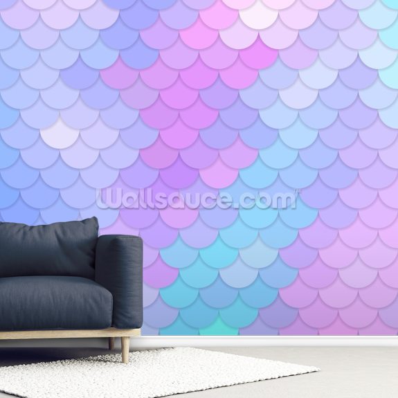 Pastel Mermaid Scales Wallpaper Wallsauce No