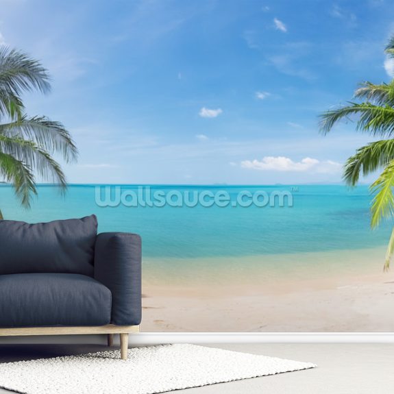 Tropical Beach Panoramic Wallpaper Wall Mural Wallsauce Uk 4573