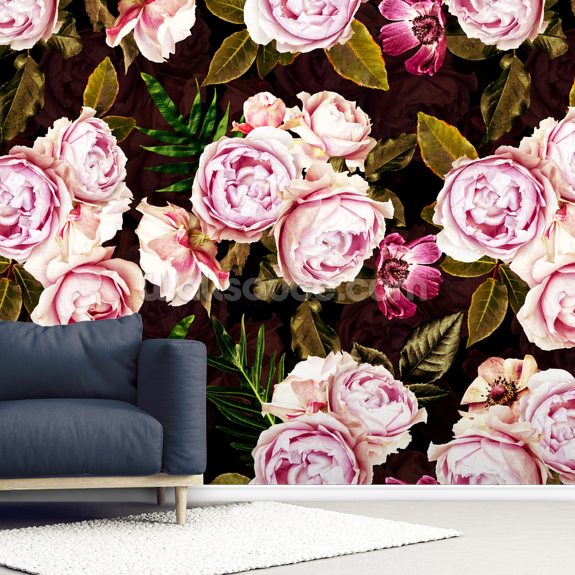 Dramatic Peonies Wallpaper | Wallsauce UK