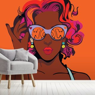 orange vibes wall mural wallsauce us orange vibes