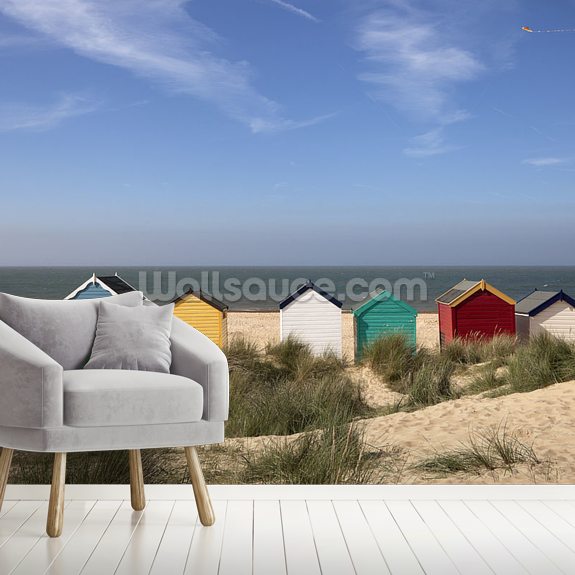 Southwold Beach Huts Wall Mural | Wallsauce US