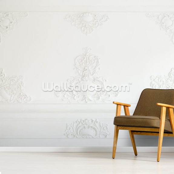 Ornate White Panel Wallpaper | Wallsauce UK