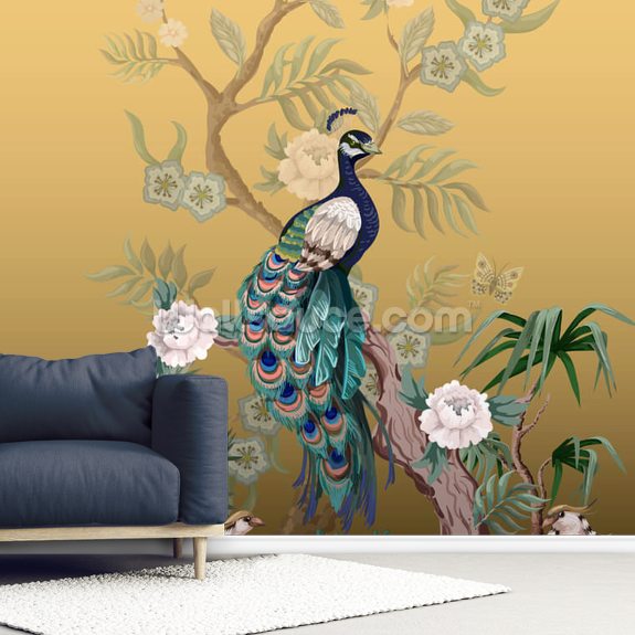 Peacock Power Wallpaper | Wallsauce UK