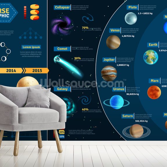 Universe Infographic Wallpaper Mural Wallsauce Uk