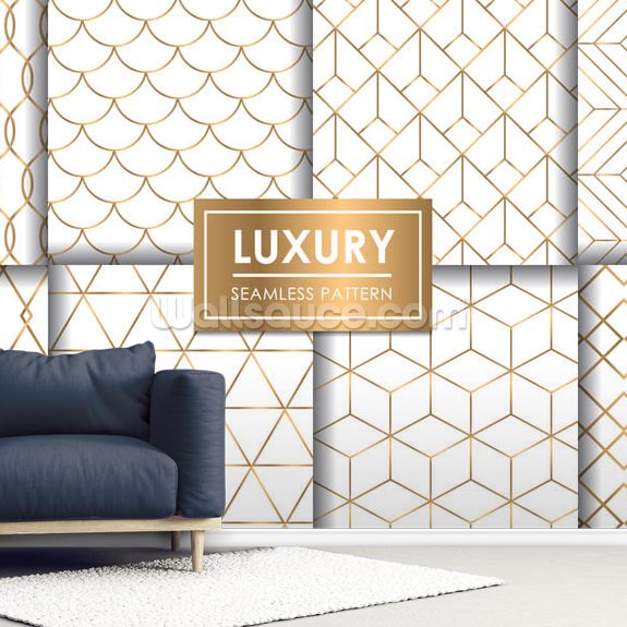 Luxury geometric seamless pattern set Decorative wallpaper