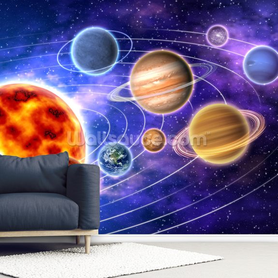 Solar System Wall Mural Wallpaper | Wallsauce UK