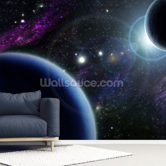 Two Blue Planets Wallpaper | Wallsauce US