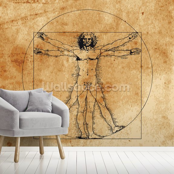 Vitruvian Man Wallpaper Mural | Wallsauce US