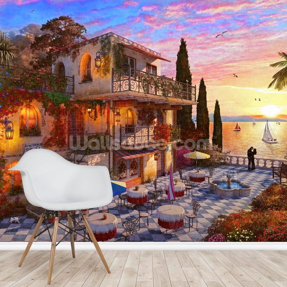 Mediterranean Romance Wall Mural | Wallsauce UK