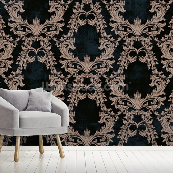 Removable Wallpaper Swatch  Gothic Damask Floral Medieval Renaissance  Silver Grey Cologne White Custom Prepasted Wallpaper by Spoonflower   Walmartcom