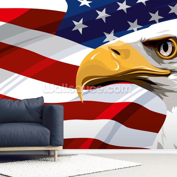 American Eagle Flag Wallpaper Wall Mural by Magic Murals