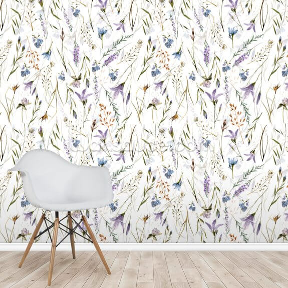 Wildflowers Meadow Wall Mural | Wallsauce US