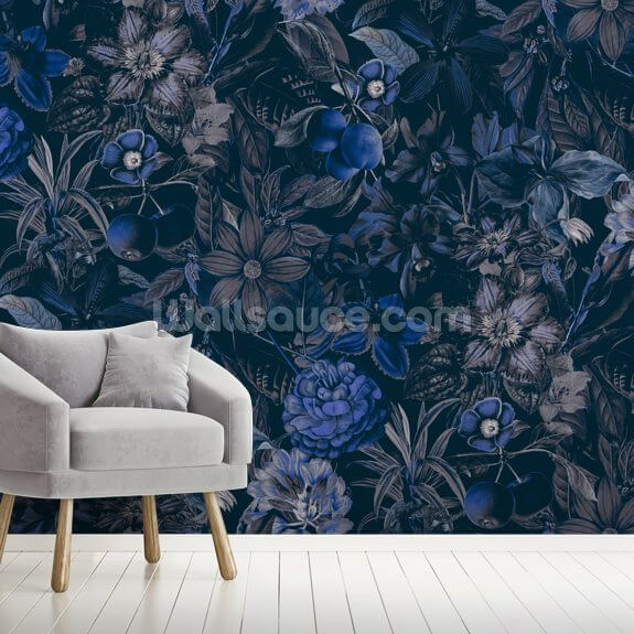 Deep Blue Jungle Wallpaper | Wallsauce US