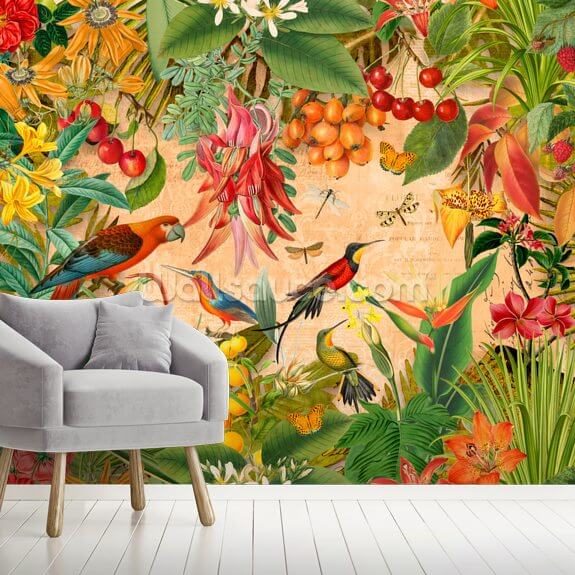 Tropical Summer Garden Wall Mural 