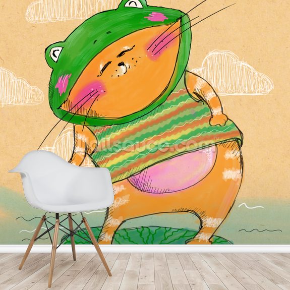 Cat Frog Wall Mural | Wallsauce UK