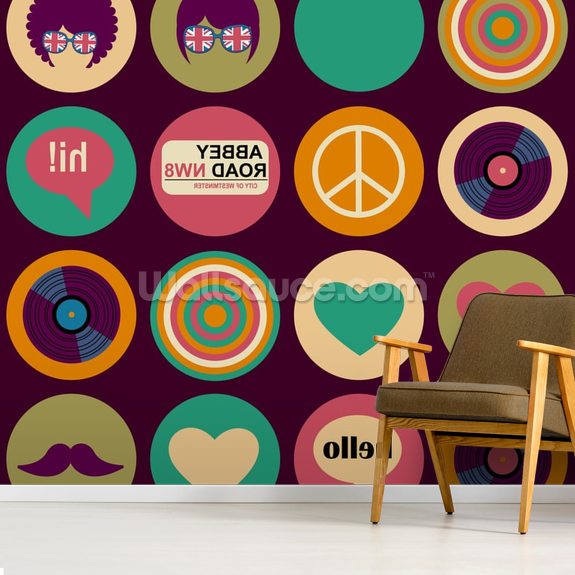 Pop Art - British Musical Pattern Wallpaper Mural | Wallsauce UK