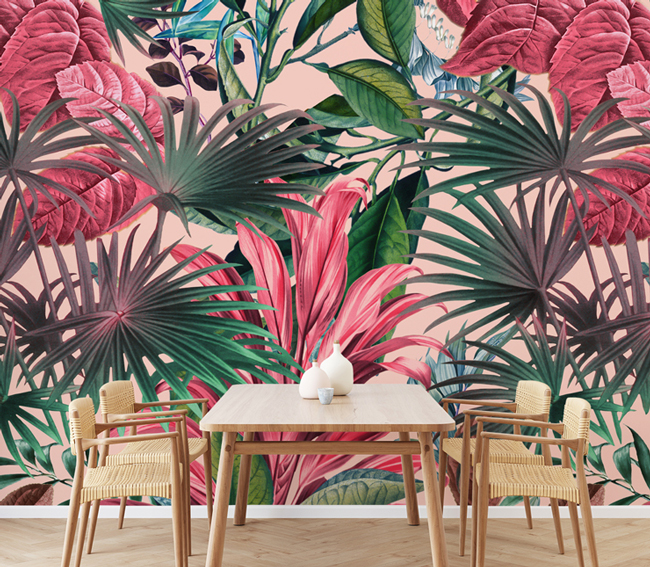 COLOR SOLUTION Floral  Botanical Pink Green Wallpaper Price in India   Buy COLOR SOLUTION Floral  Botanical Pink Green Wallpaper online at  Flipkartcom