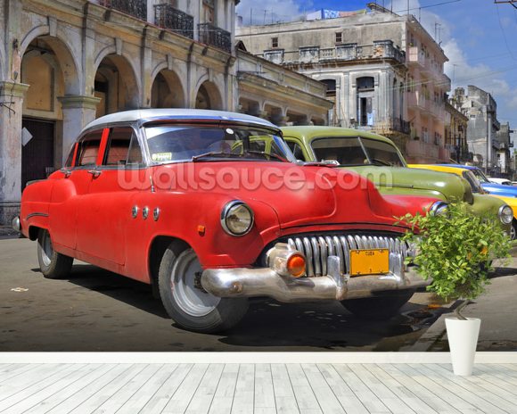 Cuba Classic Cars Wallpaper Wall Mural  Wallsauce UK