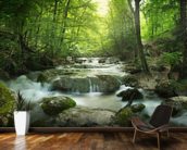 Enchanting Forest waterfall Wallpaper Wall Mural | Wallsauce UK