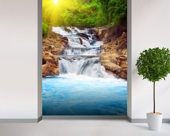 Beautiful Vibrant Waterfall Wallpaper Wall Mural 