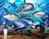 Shark Selfie Wall Mural & Shark Selfie Wallpaper | Wallsauce USA