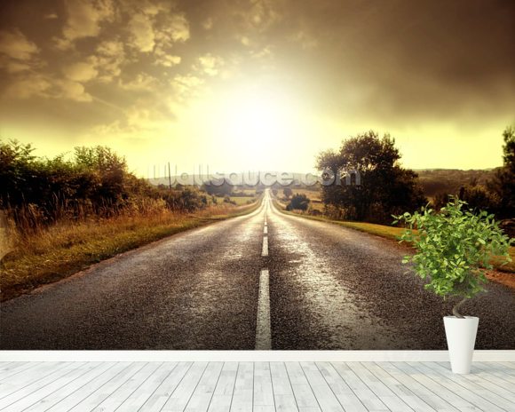 Country Road Wallpaper Wall Mural | Wallsauce UK