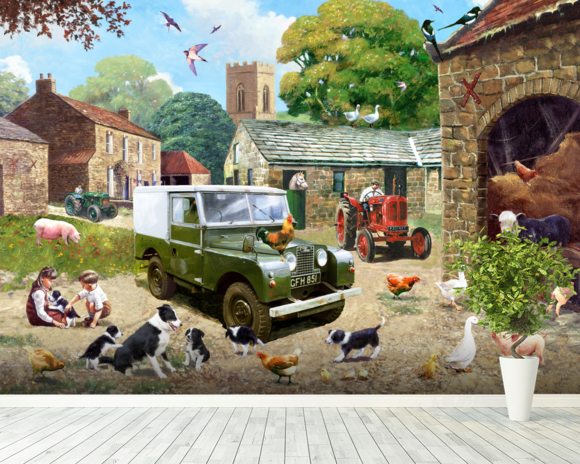 Down on the Farm Wall Mural & Down on the Farm Wallpaper | Wallsauce