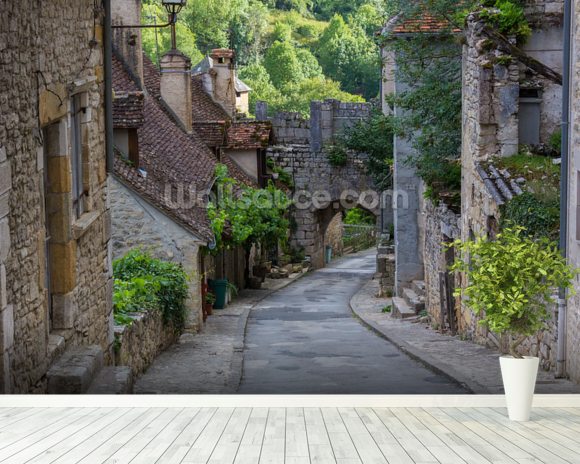 Historic Rocamadour Street, France Wallpaper Wall Mural  Wallsauce USA