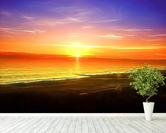 Light Sunset Wall Mural & Light Sunset Wallpaper | Wallsauce USA