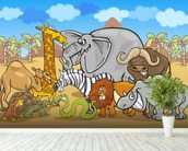 Wild Animals Wallpaper Wall Mural | Wallsauce