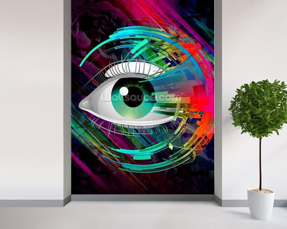 Bright Eye Wallpaper Wall Mural | Wallsauce