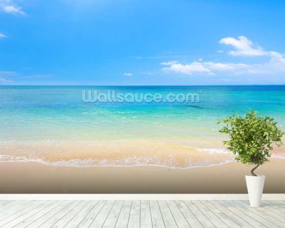 Beach and tropical sea Wallpaper Wall Mural | Wallsauce UK