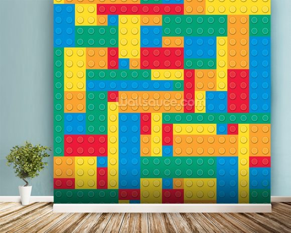 Lego Blocks Effect Wallpaper Wall Mural | Wallsauce UK