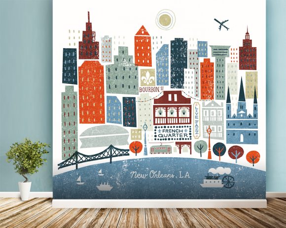 Colourful New Orleans Wall Mural & Colourful New Orleans Wallpaper ...