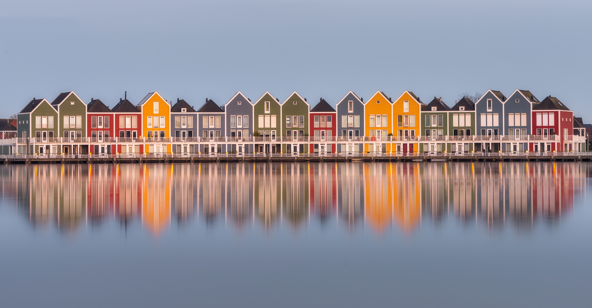 Rainbow Houses Wallpaper Mural 