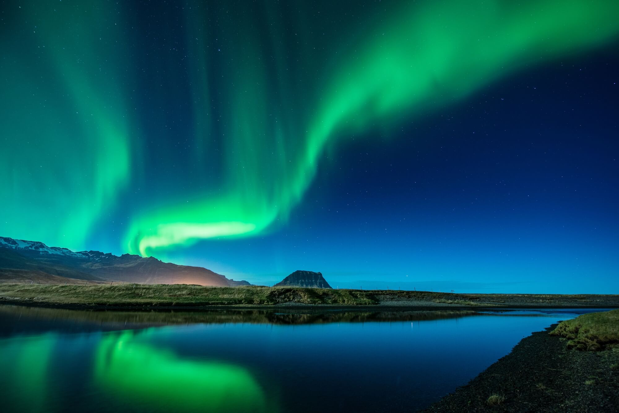 Aurora Borealis Above Grundarfjordur Wall Mural & Aurora Borealis Above ...