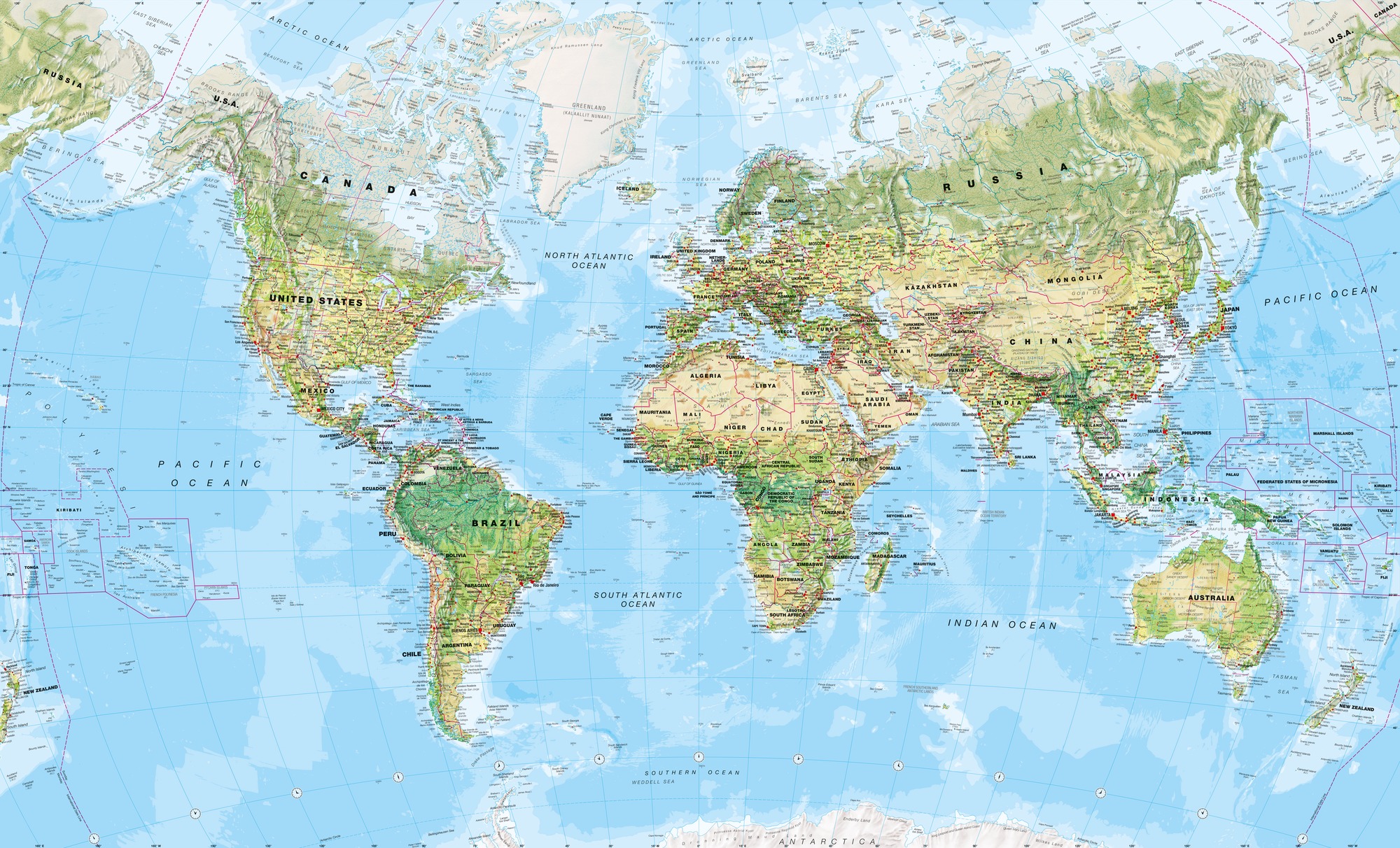 World Wall Map (Environmental) Wall Mural & World Wall Map ...