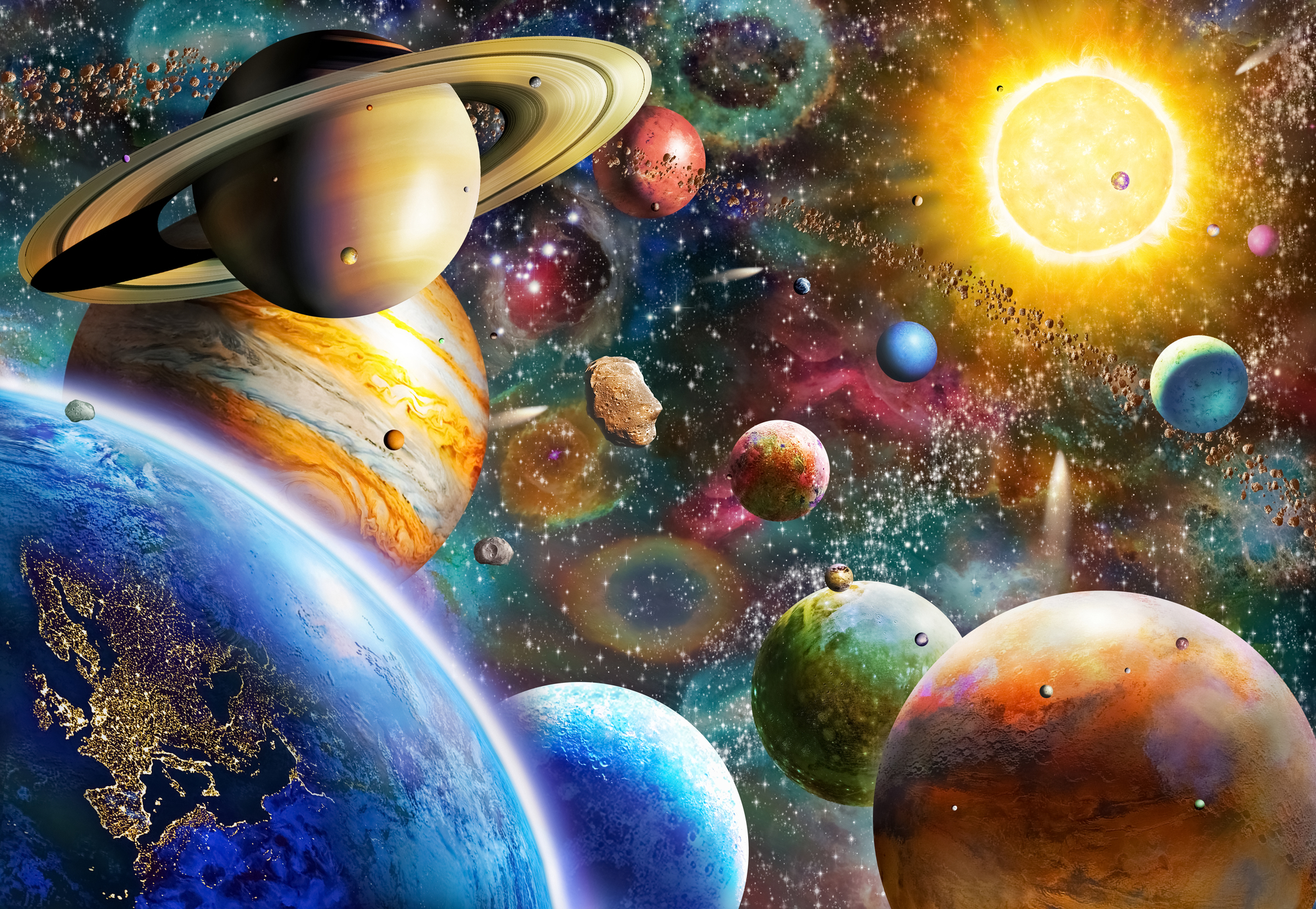 Planets In Space Wallpaper Wallsauce Uk 5292