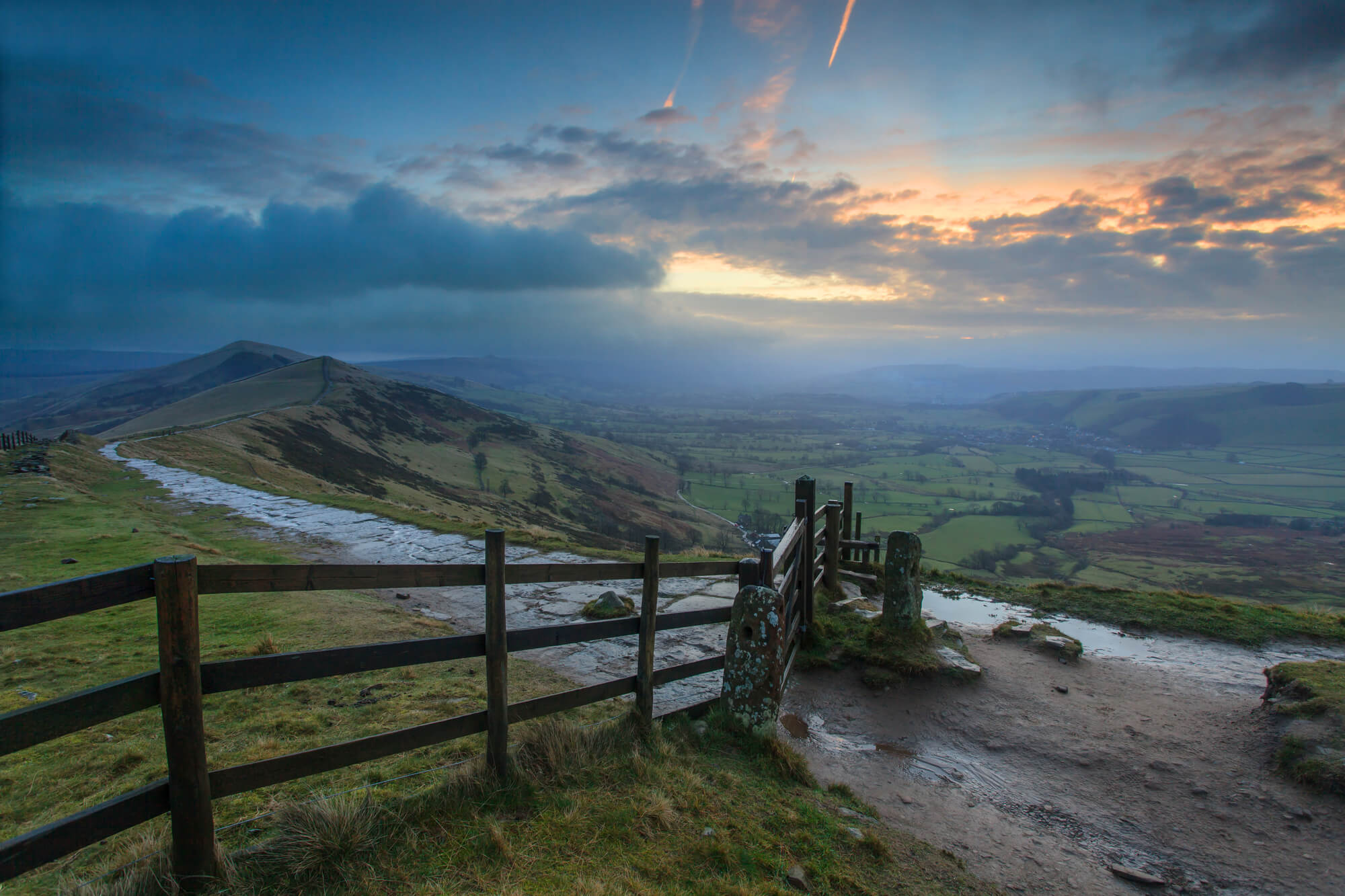 Mam Tor Fence Wallpaper | Wallsauce US