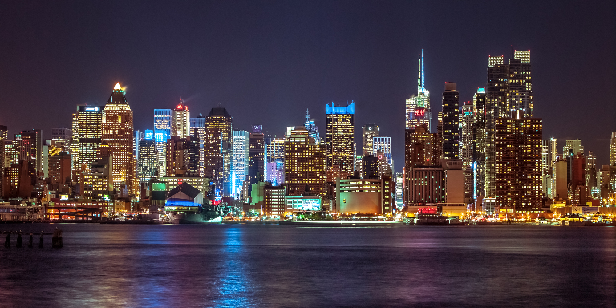 New York Bright Lights Wall Mural | Wallsauce UK