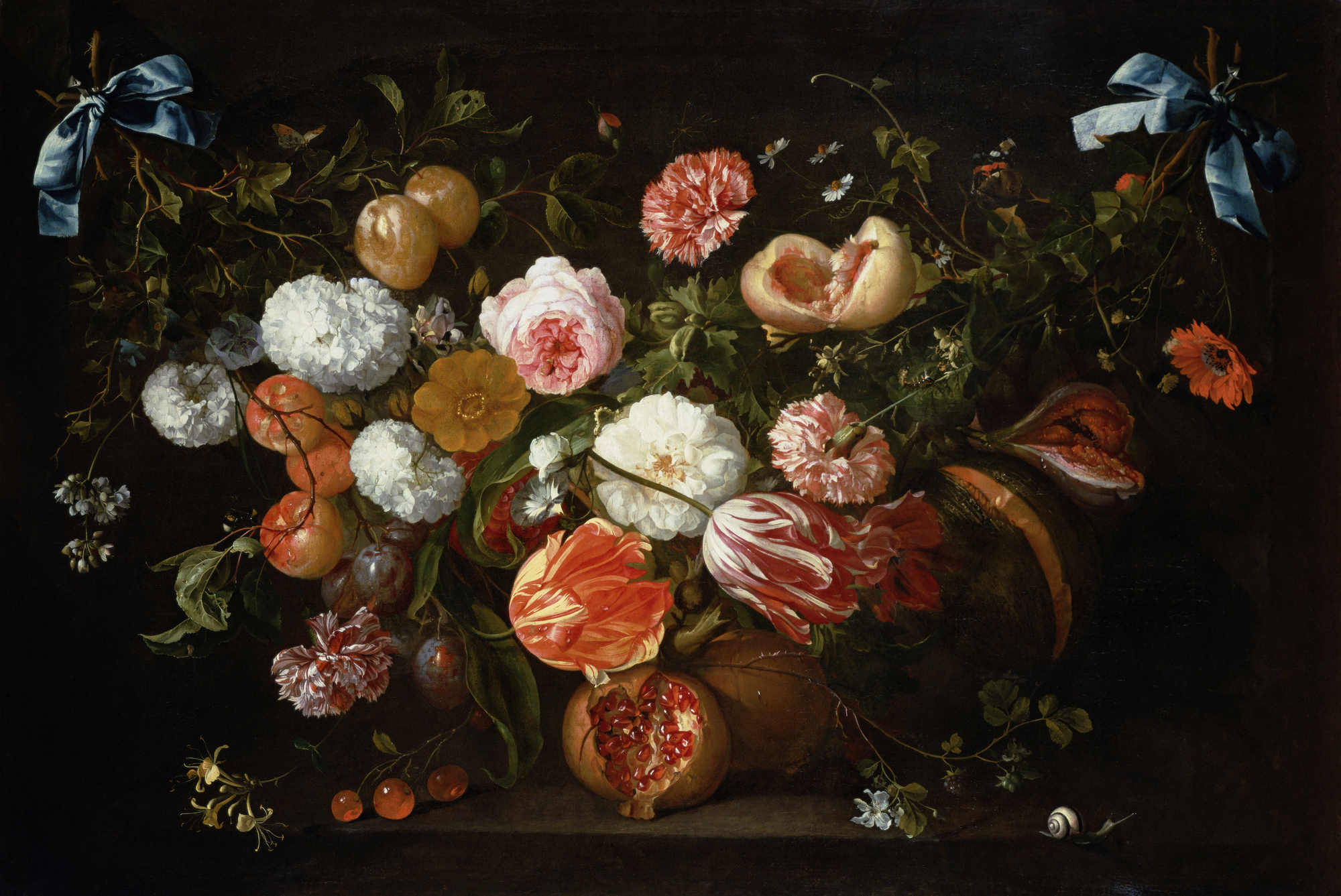 A Garland Of Flowers Oil On Canvas By Jan Davidsz De Heem Mural