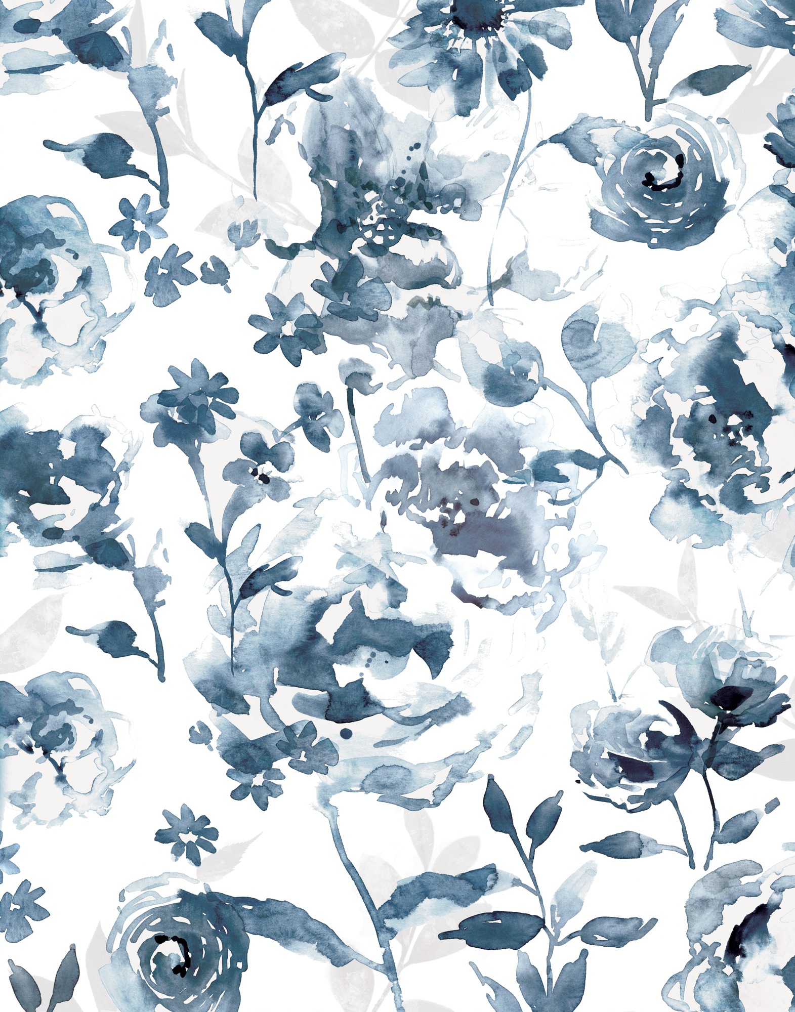 Indigo Garden Wallpaper Mural | Wallsauce CA