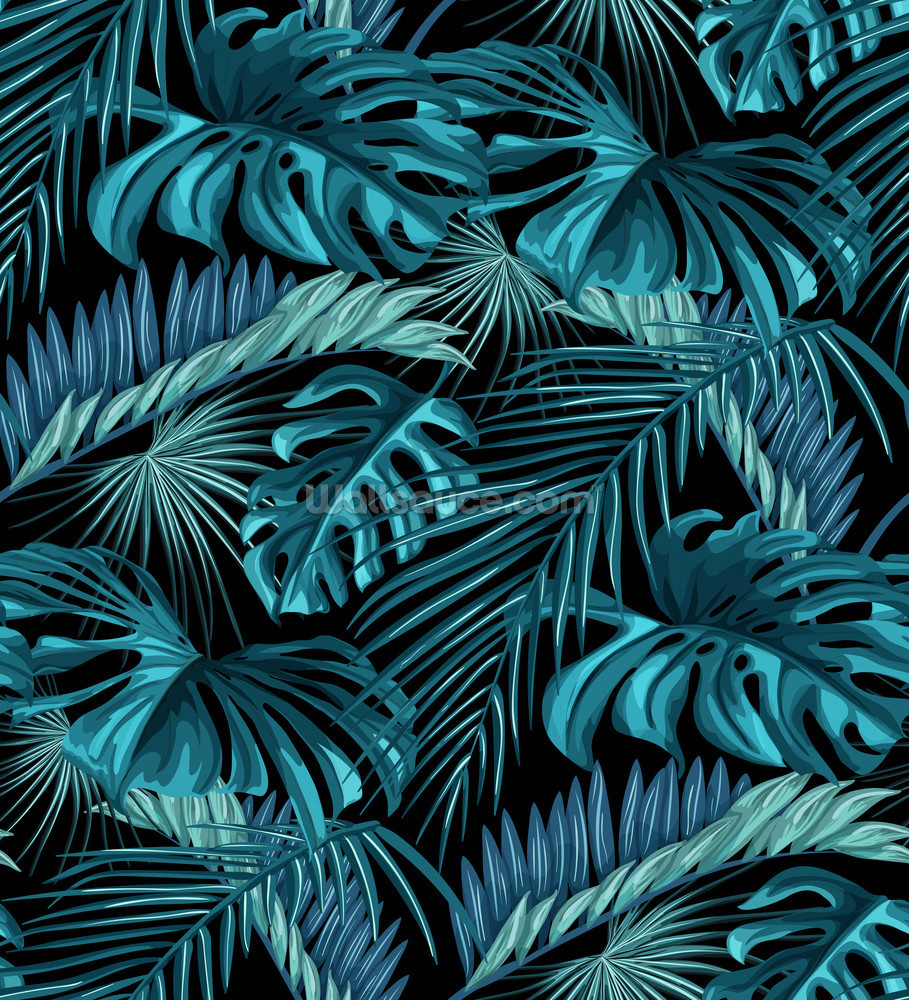 Tropical Leaves Wallpaper Mural | Wallsauce UK