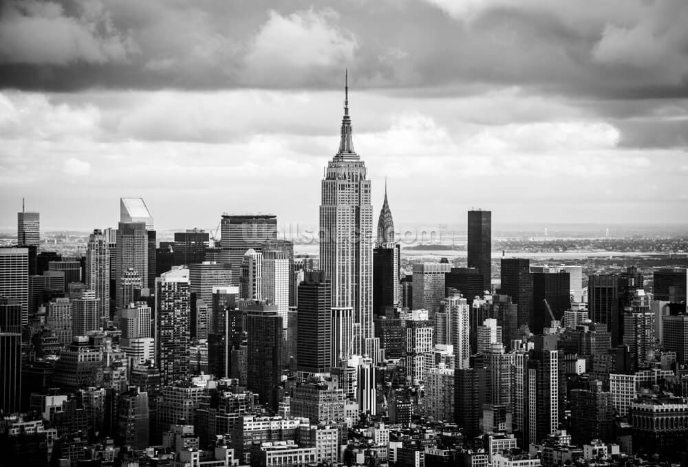 Monochrome Manhattan Wall Mural | Wallsauce UK